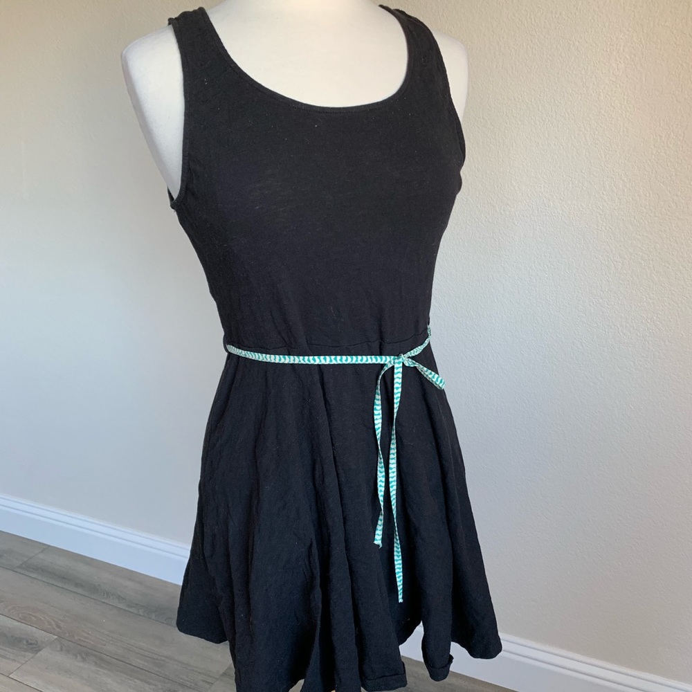 Cotton Black Skater Skirt Dress
